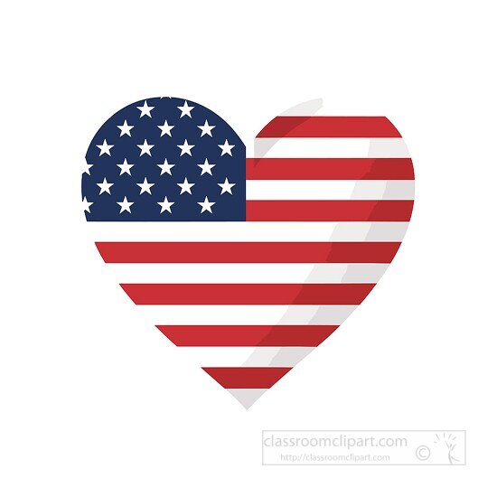 heart shaped american flag