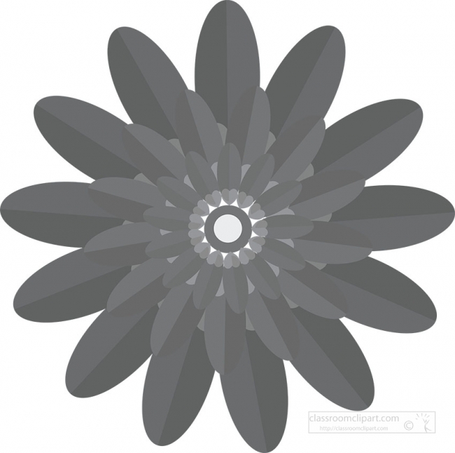 heart shaped single large flower gray color clipart