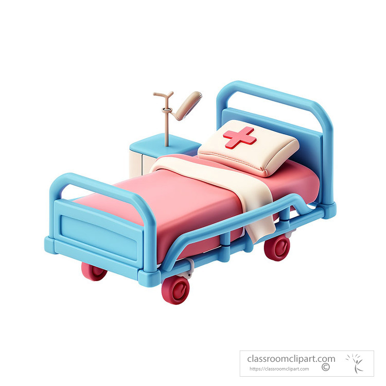 Hospital Bed Icon 3d clay
