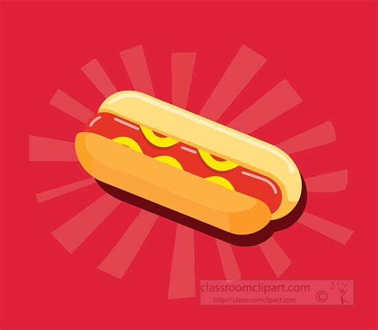 hot dog icon on red background