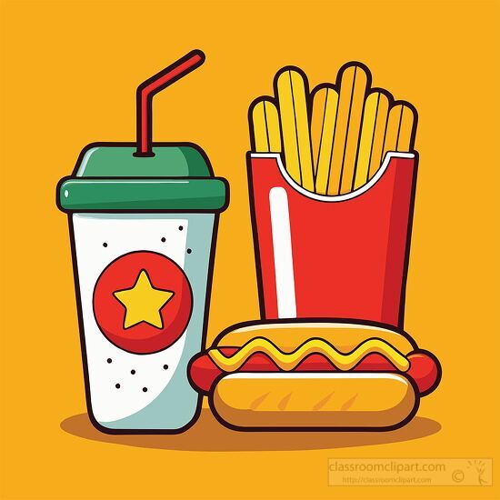 Hot Dog Meal Combo with Fries and Drink