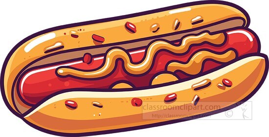 hotdog on a bun with catchup and mustard