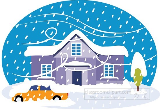 house and car covered with snow during Blizzard Extreme Weather 