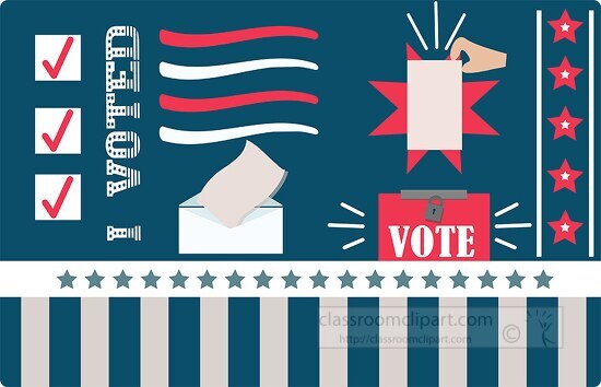 i voted with ballot box envelope election clipart