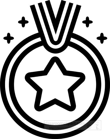 icon a medal simple black line icon