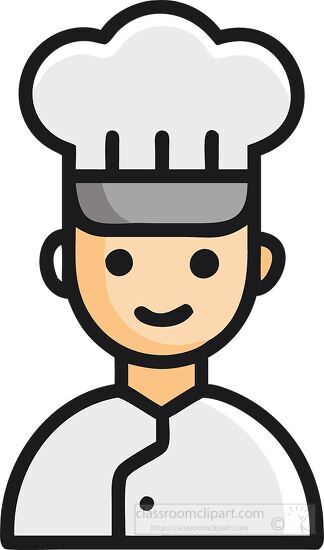 icon chef wearing a white hat and uniform