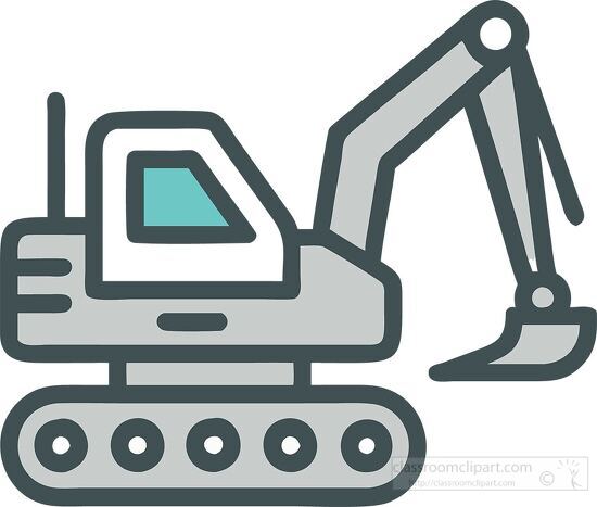 Icon of a construction excavator line style