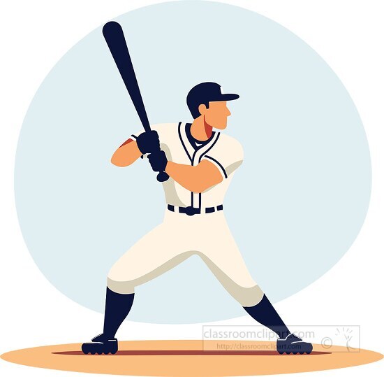 illustration of a baseball player in a batting stance on the fie