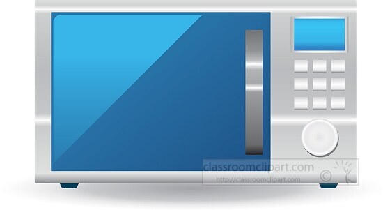 illustration of a blue and silver microwave oven clip art