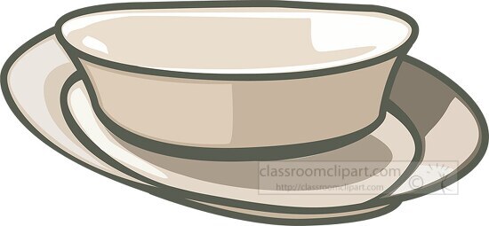 illustration of a bowl and plate clip art