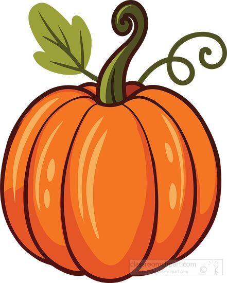 illustration of a fresh orange pumpkin