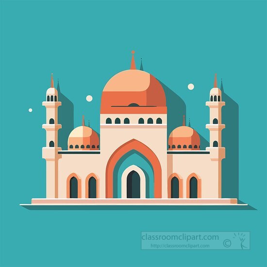 illustration of a mosque in flat style clip art