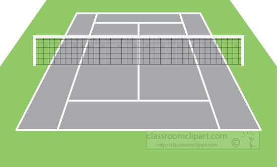 illustration of a tennis court gray color clip art