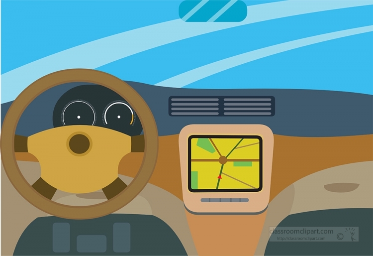 illustration of interior  car dashboard vector clipart