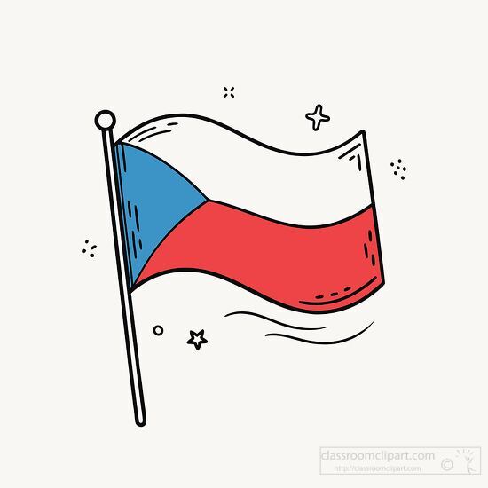 illustration of the flag of czech republic waving in the wind ha