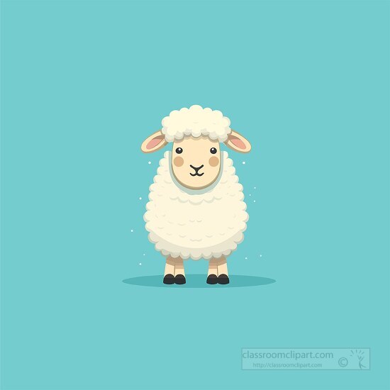 illustration sheep standing on a blue background