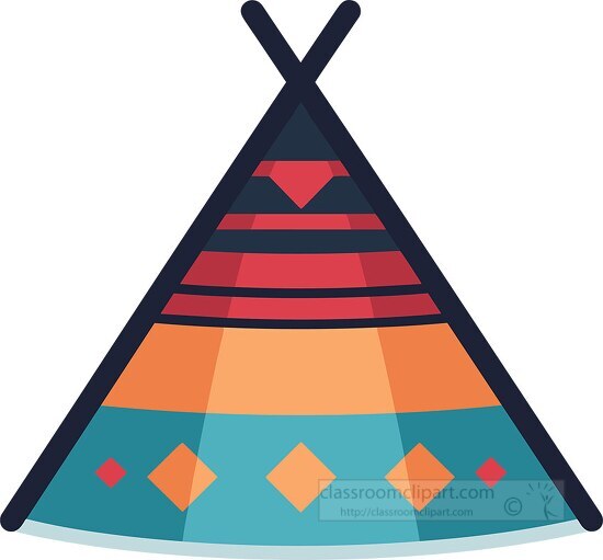 indian tepee with motifs