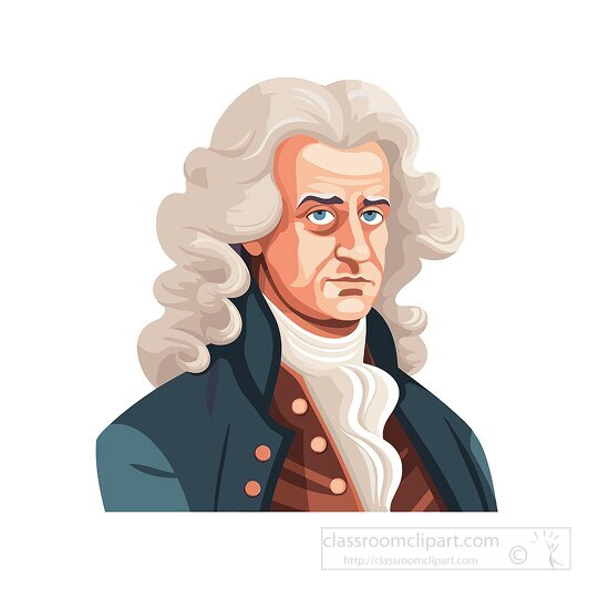 inventor isaac newton developed the laws of motion clip art