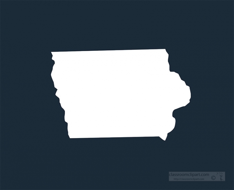 iowa state map silhouette style clipart