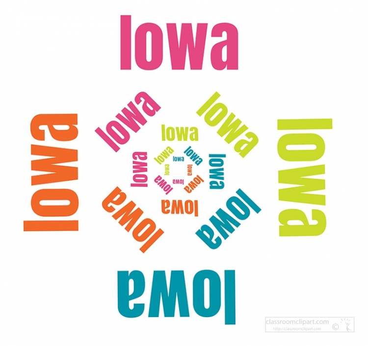 Iowa text design logo