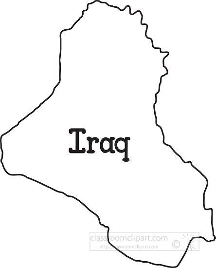 iraq map black outline