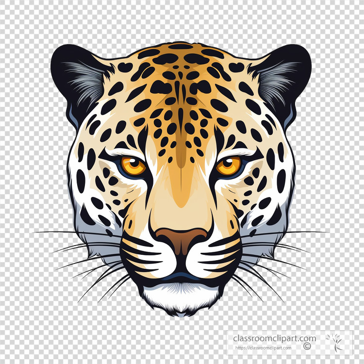 jaguar face yellow eyes transparent