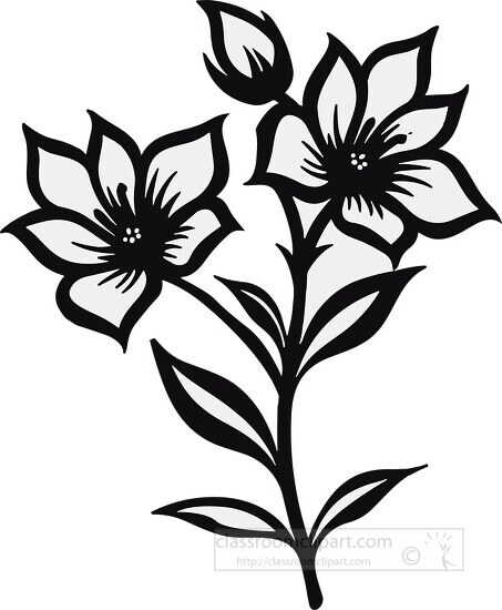 black flower clipart