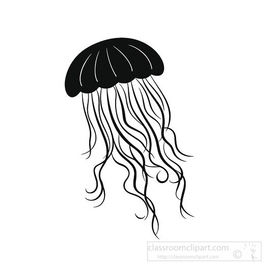 Animal Outline Clipart-jellyfish black outline clip art