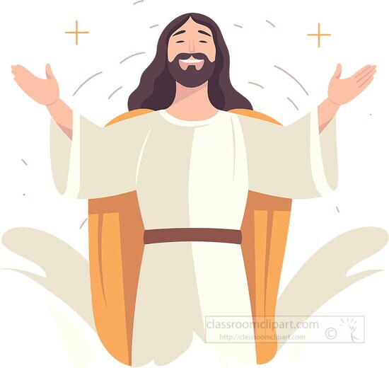 jesus praying with open arms