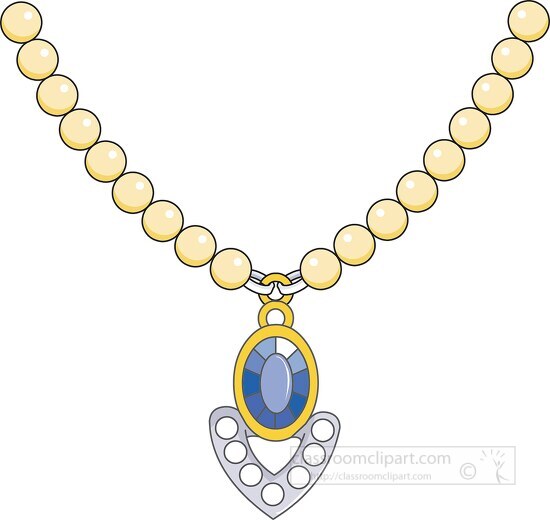 jewelry pearl necklace with blue stone diamond