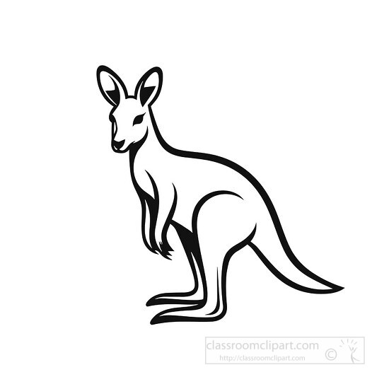 kangaroo black outline clip art