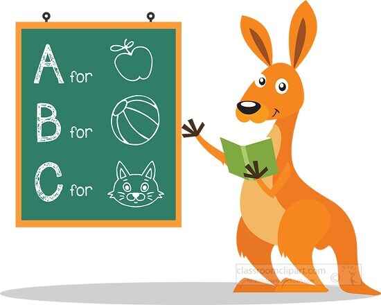 kangaroo character teaching english clipart