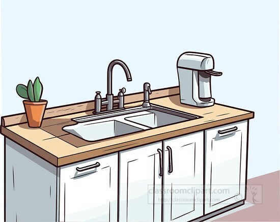 kitchen counter sink and cabinets