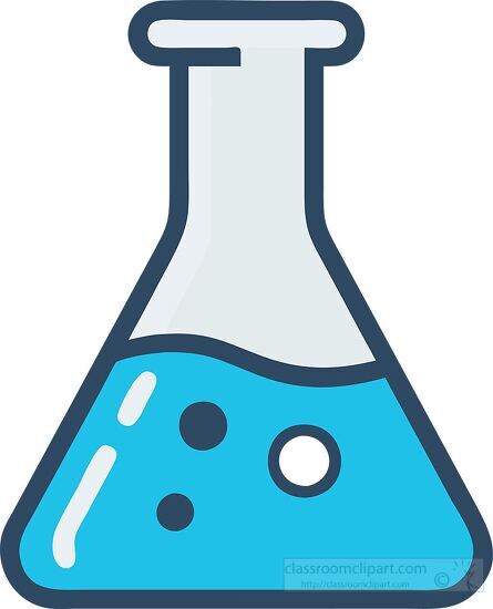 laboratory flask filled with blue liquid