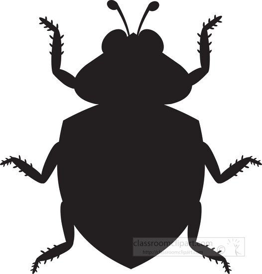 Ladybug beetle black silhouette clipart