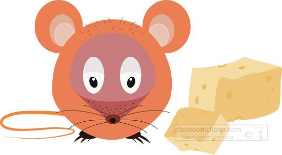 large cartoon style mouse with cheese