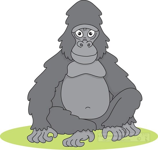 large eastern lowland gorilla sitting vector clipart