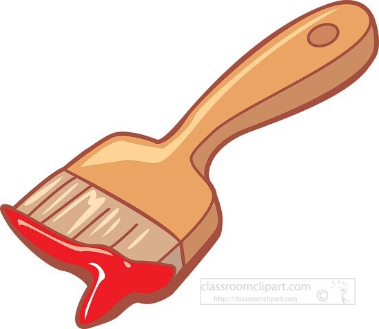 large paint brush with paint clipart