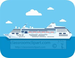 large passenger cruise ship out on the sea clipart