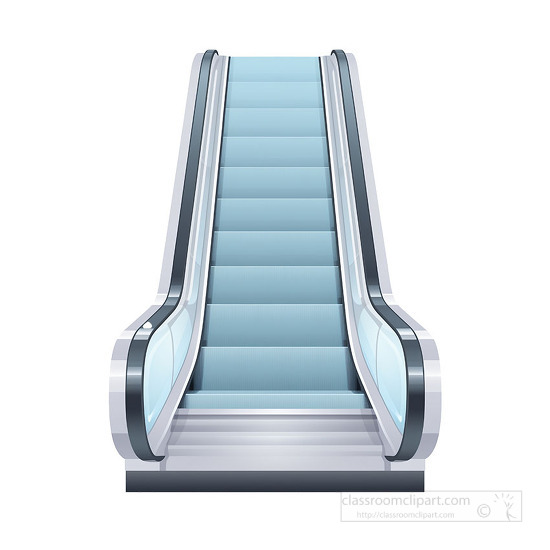 lat illustration of an escalator with a sleek design