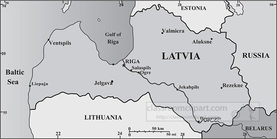 Latvia country map gray color