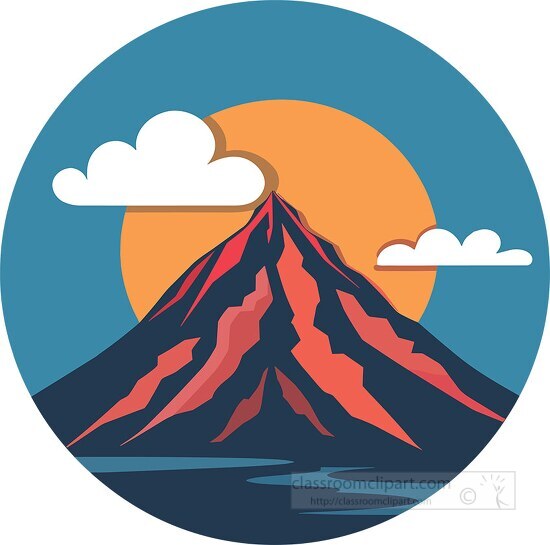 lava flowing from volcano clip art