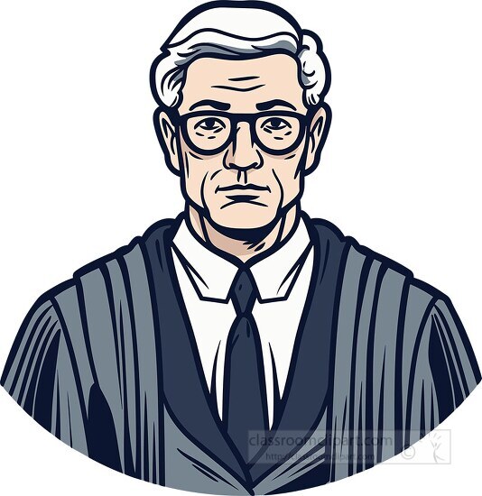 legal judge wears black robe