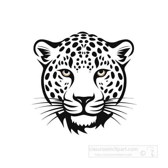 leopard black outline clip art