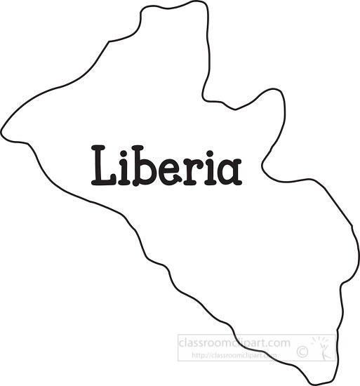 liberia map black outline
