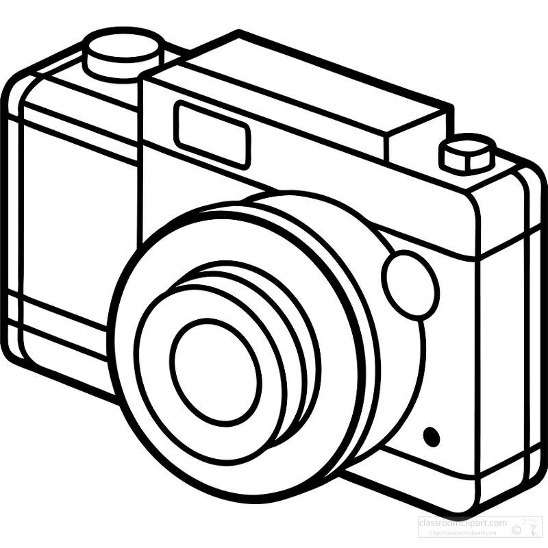 line drawing of a DSLR camera