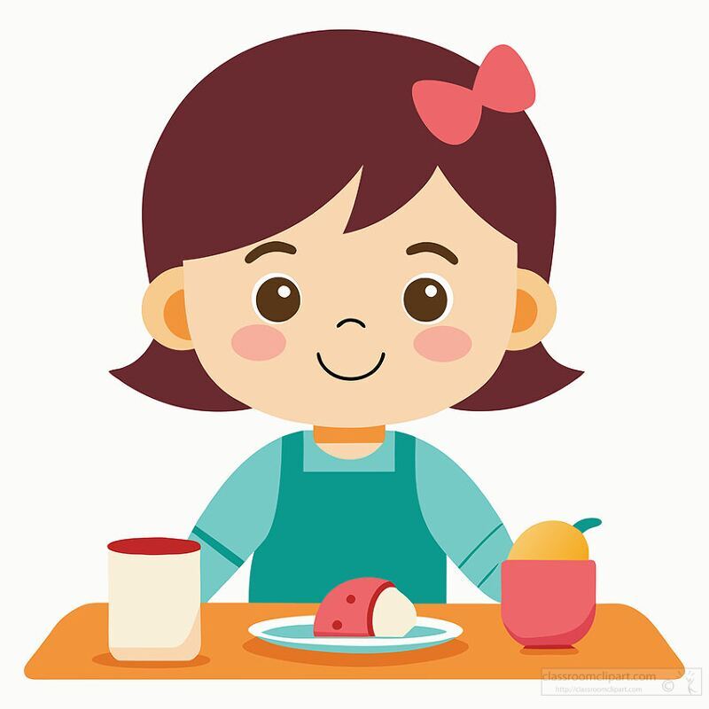 little girl having breakfast