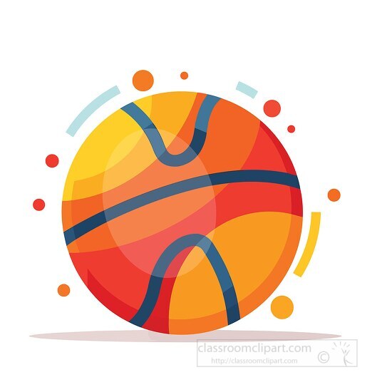 llustration of an orange and blue basketball