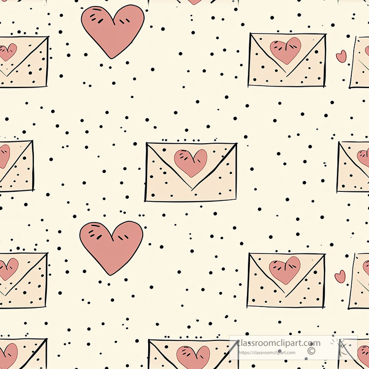 llustration of love letters and hearts for a valentine