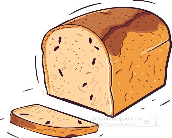 loaf of raisin bread slice cut out